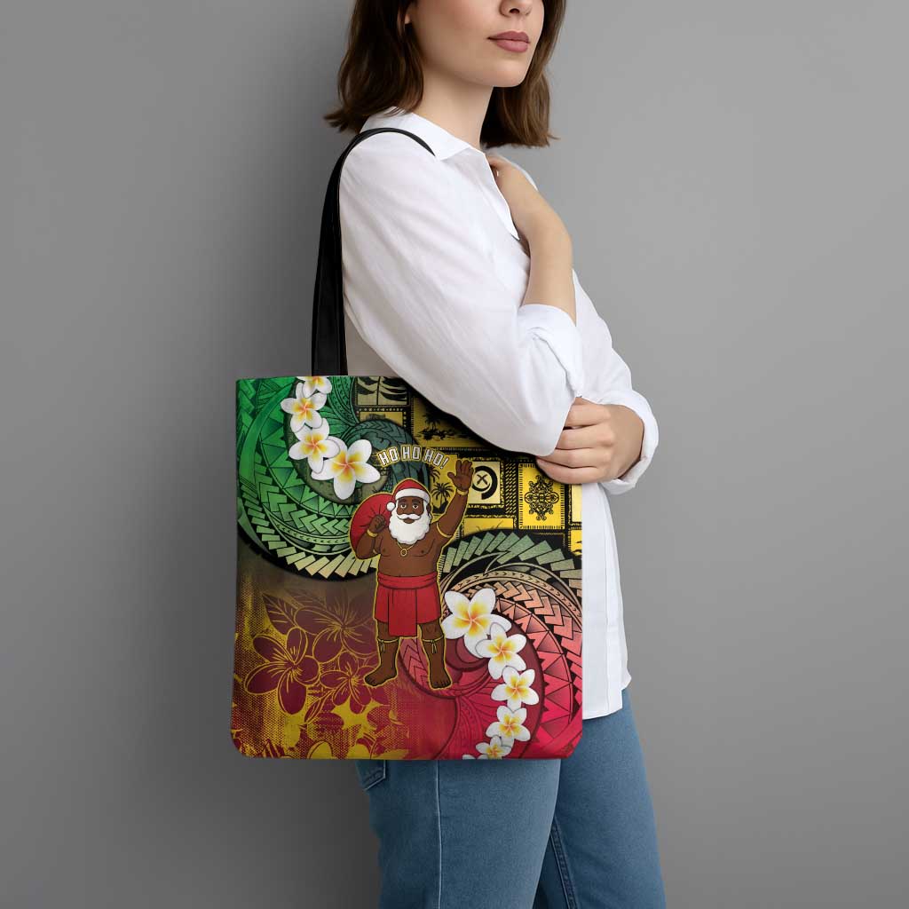 Vanuatu Christmas Tote Bag Ni-Van Santa Retro Style - Polynesian Pride