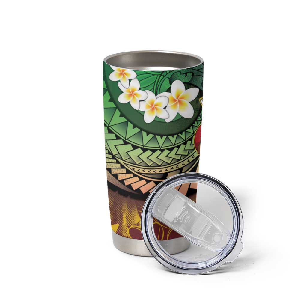 Vanuatu Christmas Tumbler Cup Ni-Van Santa Retro Style - Polynesian Pride