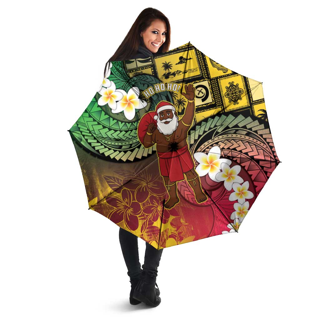 Vanuatu Christmas Umbrella Ni-Van Santa Retro Style - Polynesian Pride
