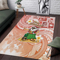 Hawaii Mele Kalikimaka Area Rug Hula Santa Retro Style Red - Polynesian Pride