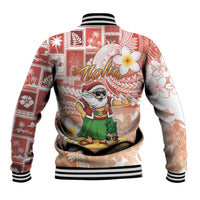Hawaii Mele Kalikimaka Baseball Jacket Hula Santa Retro Style Red - Polynesian Pride