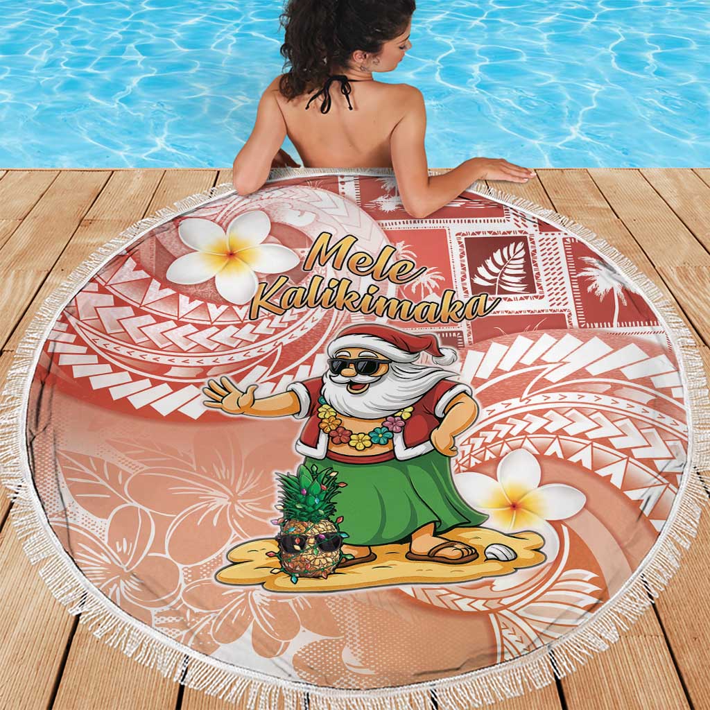 Hawaii Mele Kalikimaka Beach Blanket Hula Santa Retro Style Red - Polynesian Pride