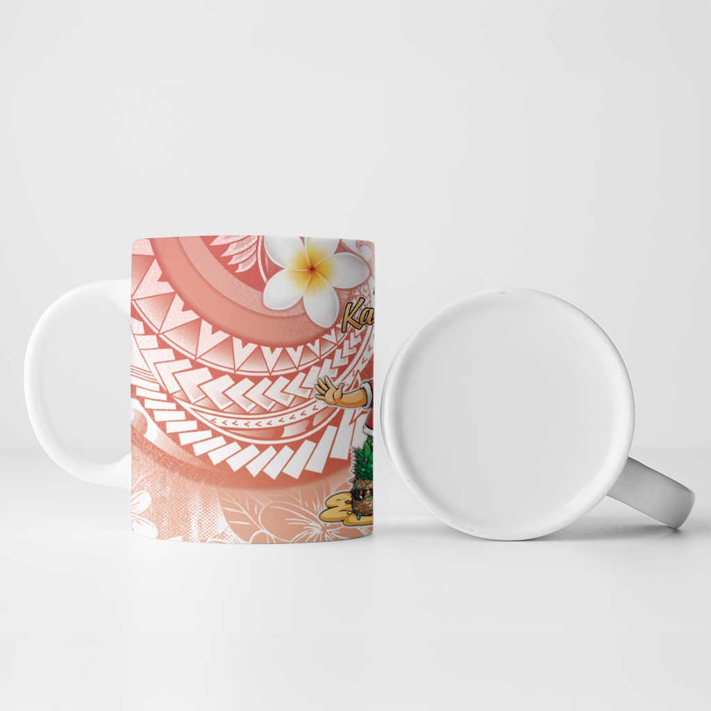 Hawaii Mele Kalikimaka Ceramic Mug Hula Santa Retro Style Red - Polynesian Pride