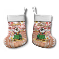 Hawaii Mele Kalikimaka Christmas Stocking Hula Santa Retro Style Red - Polynesian Pride