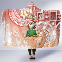Hawaii Mele Kalikimaka Hooded Blanket Hula Santa Retro Style Red - Polynesian Pride