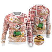 Hawaii Mele Kalikimaka Ugly Christmas Sweater Hula Santa Retro Style Red - Polynesian Pride