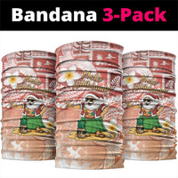 Hawaii Mele Kalikimaka Neck Gaiter Hula Santa Retro Style Red - Polynesian Pride