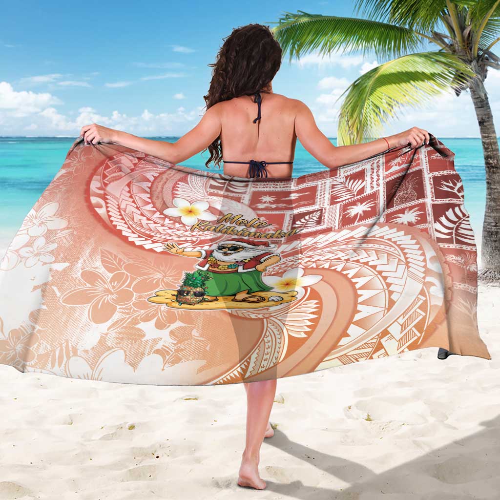 Hawaii Mele Kalikimaka Sarong Hula Santa Retro Style Red - Polynesian Pride