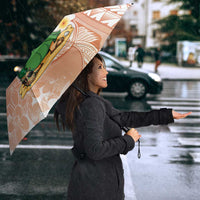 Hawaii Mele Kalikimaka Umbrella Hula Santa Retro Style Red - Polynesian Pride