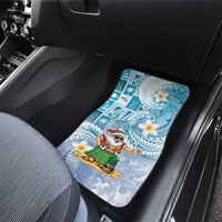 Hawaii Mele Kalikimaka Car Mats Hula Santa Retro Style Blue - Polynesian Pride
