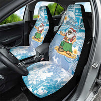 Hawaii Mele Kalikimaka Car Seat Cover Hula Santa Retro Style Blue - Polynesian Pride