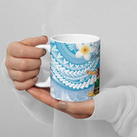 Hawaii Mele Kalikimaka Ceramic Mug Hula Santa Retro Style Blue - Polynesian Pride