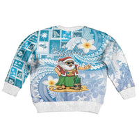 Hawaii Mele Kalikimaka Kid Ugly Christmas Sweater Hula Santa Retro Style Blue - Polynesian Pride