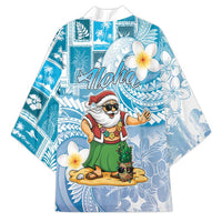 Hawaii Mele Kalikimaka Kimono Hula Santa Retro Style Blue - Polynesian Pride