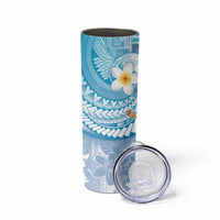 Hawaii Mele Kalikimaka Skinny Tumbler Hula Santa Retro Style Blue - Polynesian Pride