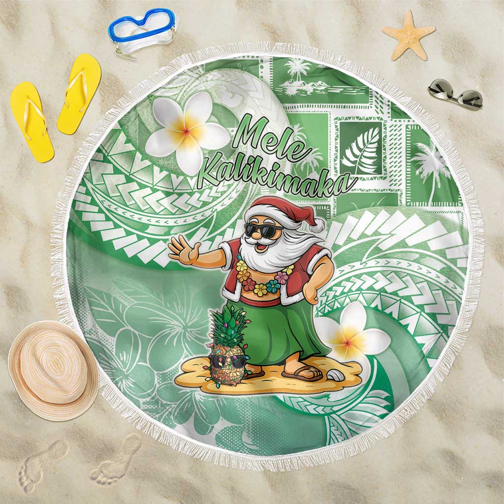 Hawaii Mele Kalikimaka Beach Blanket Hula Santa Retro Style Green - Polynesian Pride