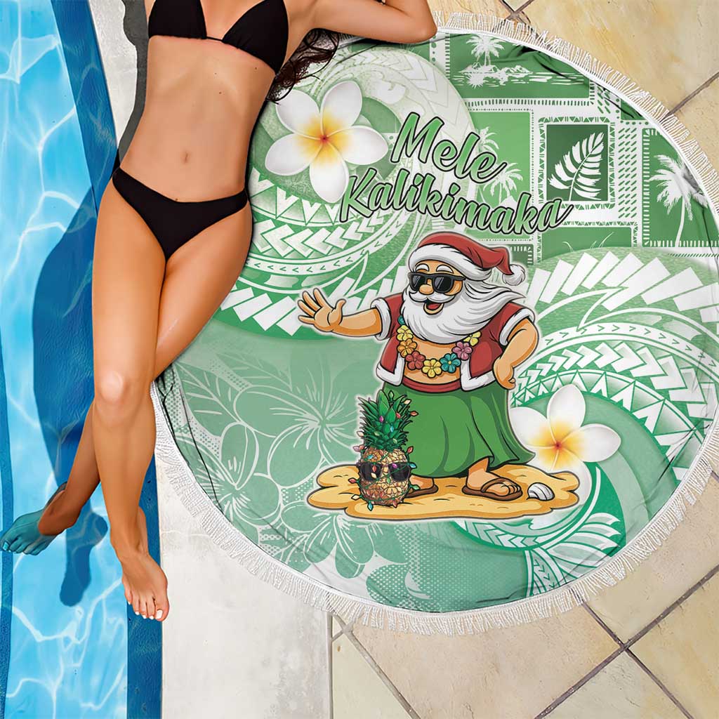 Hawaii Mele Kalikimaka Beach Blanket Hula Santa Retro Style Green - Polynesian Pride