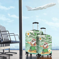 Hawaii Mele Kalikimaka Luggage Cover Hula Santa Retro Style Green - Polynesian Pride