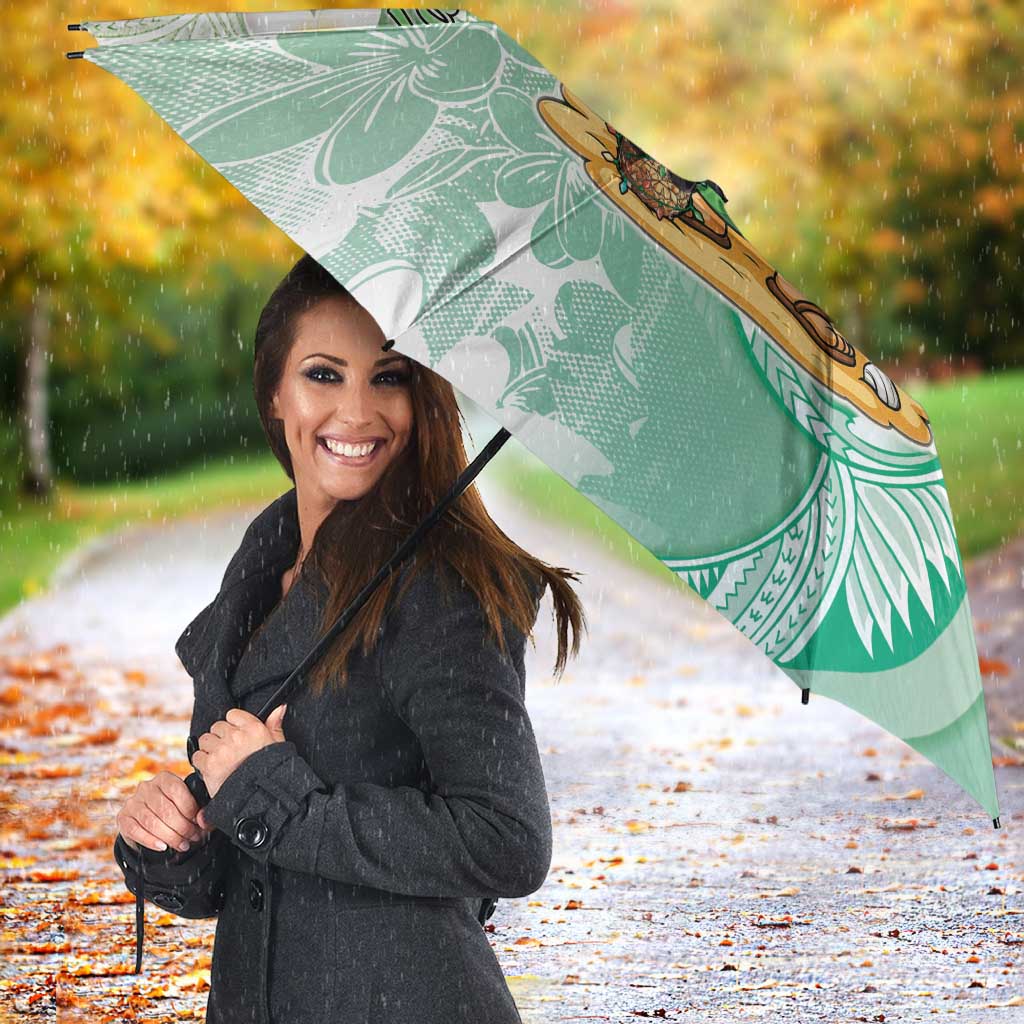 Hawaii Mele Kalikimaka Umbrella Hula Santa Retro Style Green - Polynesian Pride