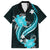 Aqua Polynesian Pattern With Tropical Flowers Hawaiian Shirt LT05 Aqua - Polynesian Pride