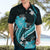 Aqua Polynesian Pattern With Tropical Flowers Hawaiian Shirt LT05 - Polynesian Pride