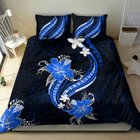 Blue Polynesian Pattern With Tropical Flowers Bedding Set LT05 - Polynesian Pride