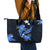 Blue Polynesian Pattern With Tropical Flowers Leather Tote Bag LT05 - Polynesian Pride