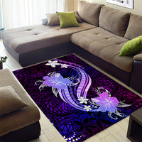 Galaxy Polynesian Pattern With Tropical Flowers Area Rug LT05 - Polynesian Pride