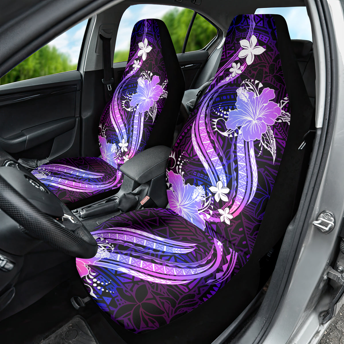 Galaxy Polynesian Pattern With Tropical Flowers Car Seat Cover LT05 - Polynesian Pride