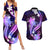 Galaxy Polynesian Pattern With Tropical Flowers Couples Matching Summer Maxi Dress and Hawaiian Shirt LT05 Galaxy - Polynesian Pride