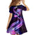 Galaxy Polynesian Pattern With Tropical Flowers Family Matching Short Sleeve Bodycon Dress and Hawaiian Shirt LT05 - Polynesian Pride