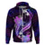 Galaxy Polynesian Pattern With Tropical Flowers Hoodie LT05 Zip Hoodie Galaxy - Polynesian Pride