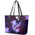 Galaxy Polynesian Pattern With Tropical Flowers Leather Tote Bag LT05 - Polynesian Pride