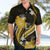 Gold Polynesian Pattern With Tropical Flowers Hawaiian Shirt LT05 - Polynesian Pride