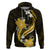 Gold Polynesian Pattern With Tropical Flowers Hoodie LT05 Pullover Hoodie Gold - Polynesian Pride