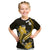 Gold Polynesian Pattern With Tropical Flowers Kid T Shirt LT05 Gold - Polynesian Pride