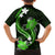 Green Polynesian Pattern With Tropical Flowers Family Matching Short Sleeve Bodycon Dress and Hawaiian Shirt LT05 - Polynesian Pride