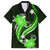 Green Polynesian Pattern With Tropical Flowers Family Matching Short Sleeve Bodycon Dress and Hawaiian Shirt LT05 Dad's Shirt - Short Sleeve Green - Polynesian Pride
