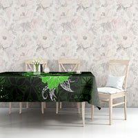 Green Polynesian Pattern With Tropical Flowers Tablecloth LT05 - Polynesian Pride