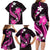 Pink Polynesian Pattern With Tropical Flowers Family Matching Long Sleeve Bodycon Dress and Hawaiian Shirt LT05 - Polynesian Pride