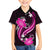 Pink Polynesian Pattern With Tropical Flowers Family Matching Long Sleeve Bodycon Dress and Hawaiian Shirt LT05 Son's Shirt Pink - Polynesian Pride