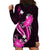 Pink Polynesian Pattern With Tropical Flowers Hoodie Dress LT05 - Polynesian Pride