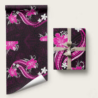 Pink Polynesian Pattern With Tropical Flowers Wrapping Paper - Polynesian Pride
