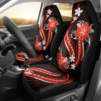 Red Polynesian Pattern With Tropical Flowers Car Seat Cover LT05 - Polynesian Pride