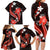 Red Polynesian Pattern With Tropical Flowers Family Matching Long Sleeve Bodycon Dress and Hawaiian Shirt LT05 - Polynesian Pride