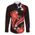 Red Polynesian Pattern With Tropical Flowers Family Matching Long Sleeve Bodycon Dress and Hawaiian Shirt LT05 Dad's Shirt - Long Sleeve Red - Polynesian Pride