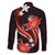 Red Polynesian Pattern With Tropical Flowers Family Matching Long Sleeve Bodycon Dress and Hawaiian Shirt LT05 - Polynesian Pride