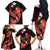 Red Polynesian Pattern With Tropical Flowers Family Matching Off Shoulder Long Sleeve Dress and Hawaiian Shirt LT05 - Polynesian Pride