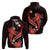 Red Polynesian Pattern With Tropical Flowers Hoodie LT05 - Polynesian Pride