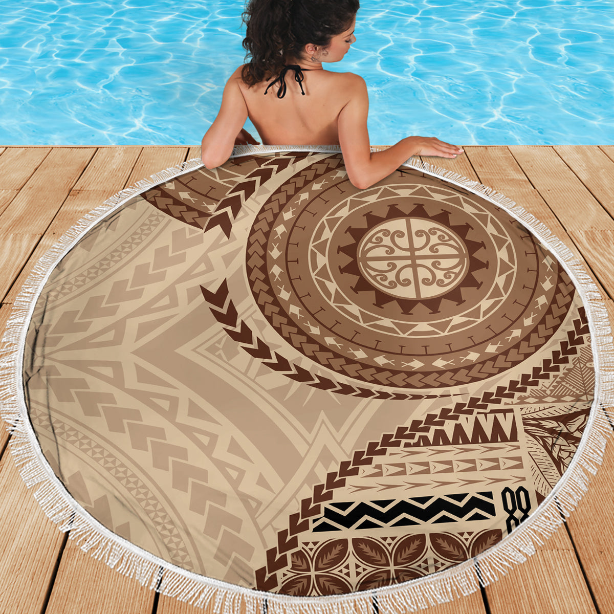 Samoa Siapo Pattern Simple Style Beach Blanket LT05 - Polynesian Pride
